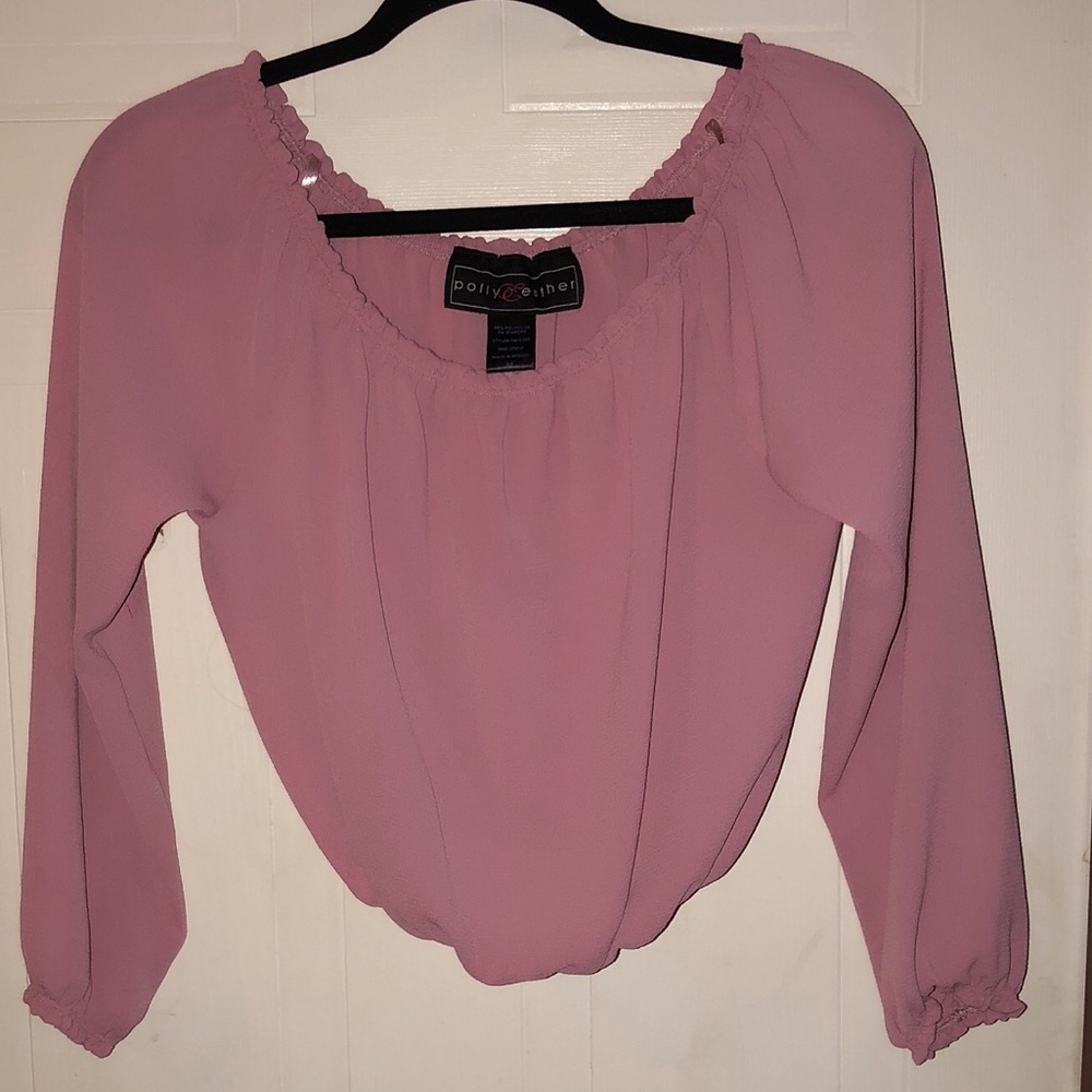 Pink Long sleeve crop top